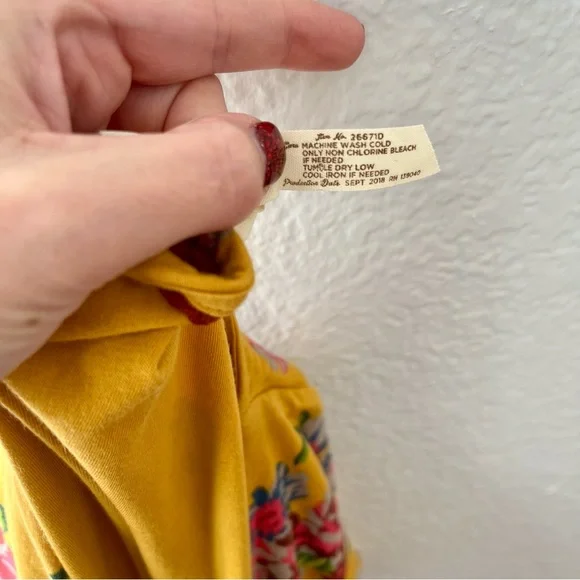 Matilda Jane Alana Jersey Knit Floral Maxi Wrap Dress Mustard Women's Small - Picture 11 of 12